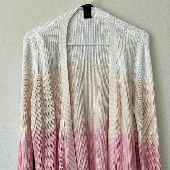 Design 365 Cardigan Sweater ombre long open front knit cardigan - Picture 3 of 12